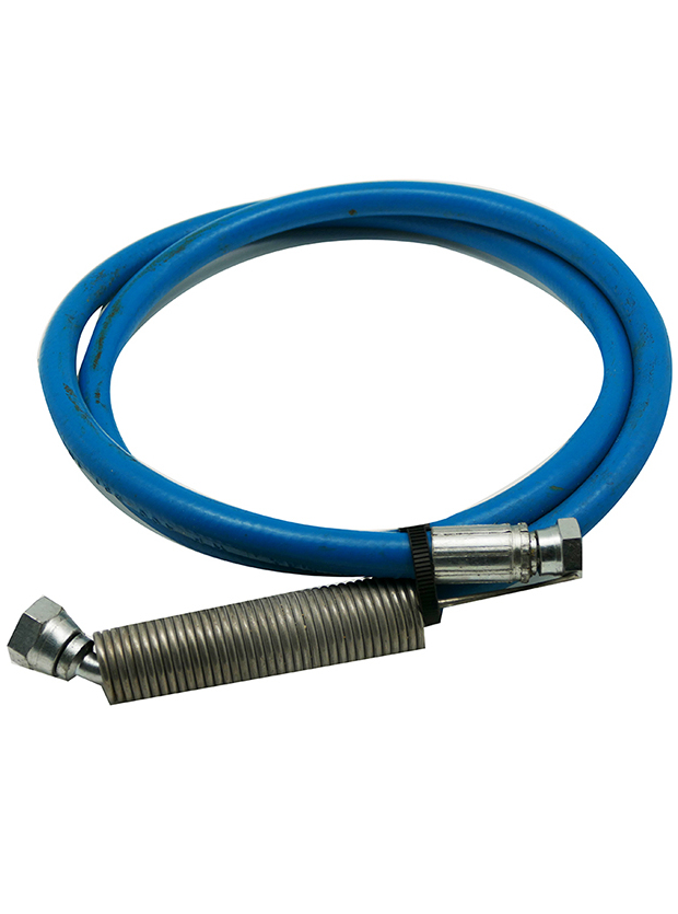Flexible intérieur de bras bleu | 1,55 m | coudé 90° | f 1/4 - f 3/8 + ressort