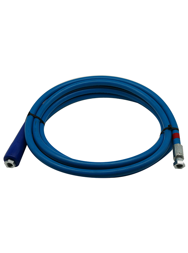 Flexible 2 tresses bleu | 4,20 m | diam. 8 mm | ff 1/4 + manchette