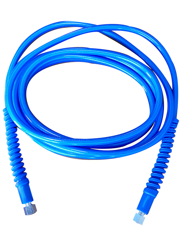 Flexible pu confort bleu | 3,50 m | diam. 6 mm | ff 1/4 + manchette
