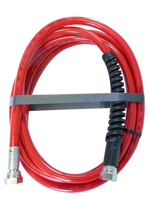 Flexible pu confort rouge | 3,50 m | diam. 6 mm | f1/4 - m 3/8 + manchette