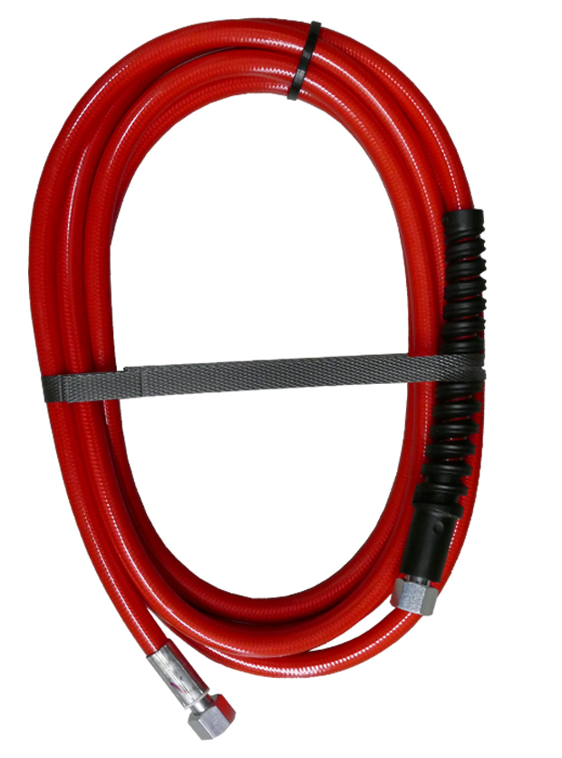 Flexible pu confort rouge | 3,50 m | diam. 6 mm | ff 1/4 + manchette