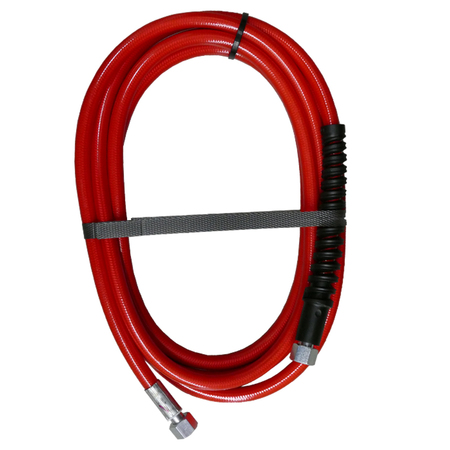 Flexible pu confort rouge | 3,50 m | diam. 6 mm | ff 1/4 + manchette