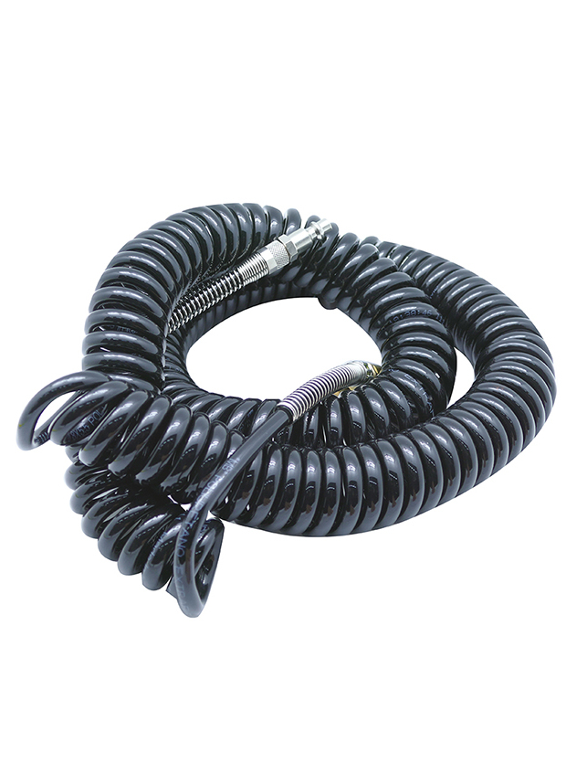 Tuyau gonfleur spiralé complet | noir | 10 m | diam. 5,5 mm