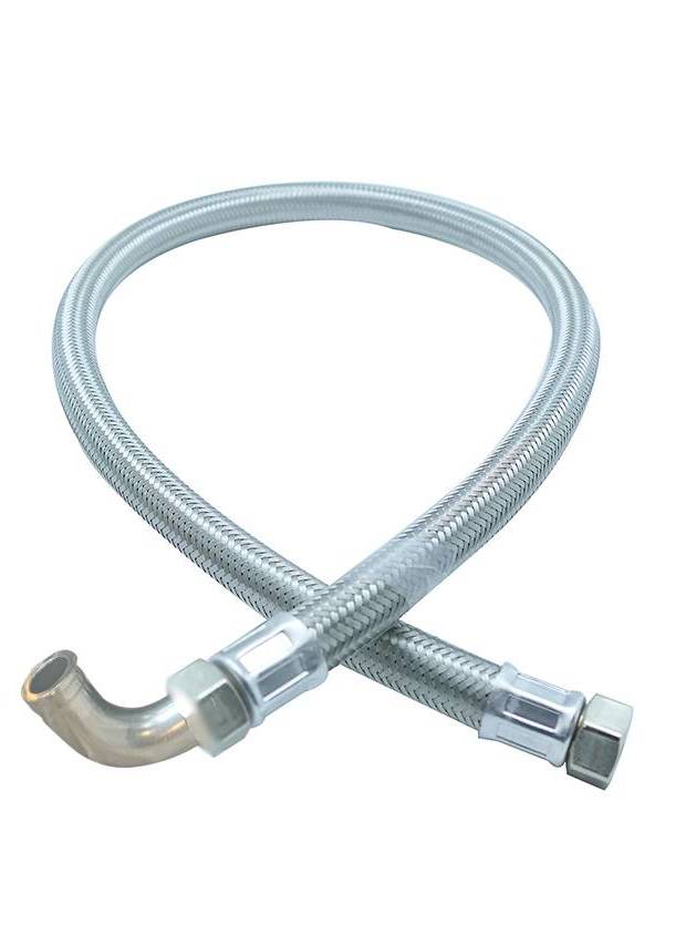 Flexible tressé inox | 0,55 m | coudé 90° | diam. 16 mm | ff 1/2