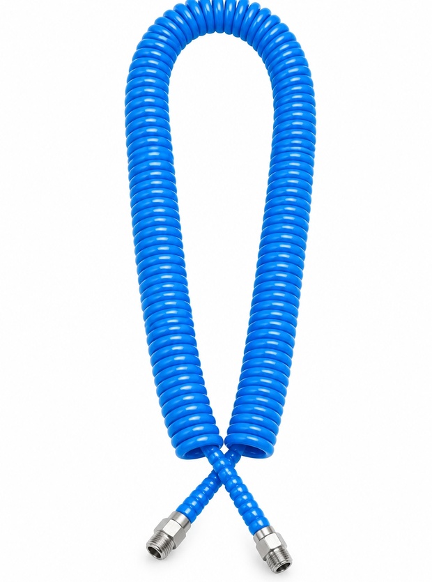 Flexible spiralé polyamide | bleu | 5 m | dn 8 | raccords inox m 1/2 - m 3/8 Flexible spiralé polyamide | bleu | 5 m | dn 8 | raccords inox m 1/2 - m 3/8